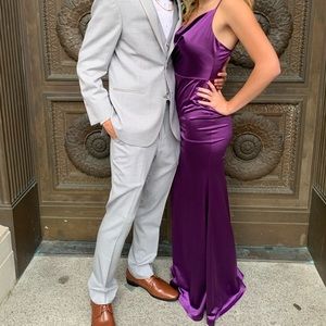 Fitted Satin Formal Gown